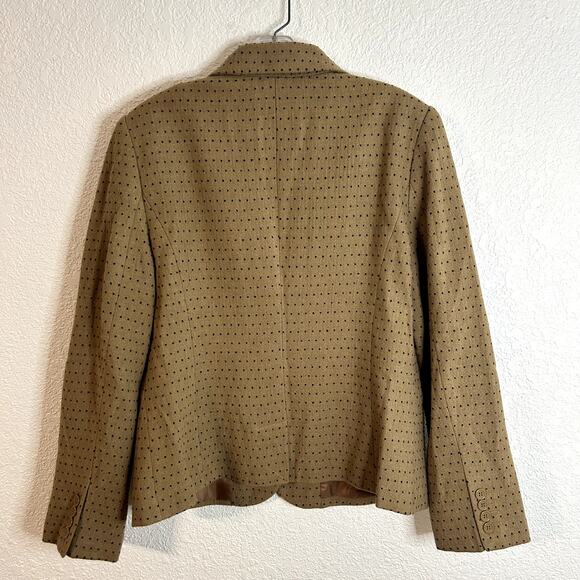 Boston Design Studio Three Button Blazer Womens Size 12 Tan Black Polka Dot NWOT - Picture 4 of 4